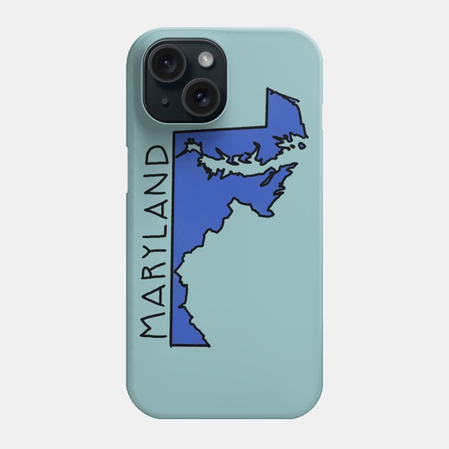 The State of Maryland - Blue Outline Phone Case by loudestkitten