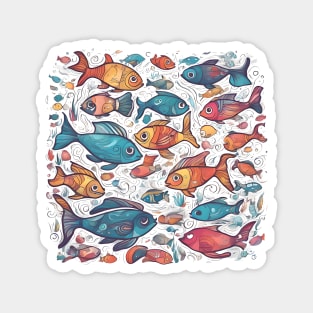 Fishy Kaleidoscope Carnival Magnet