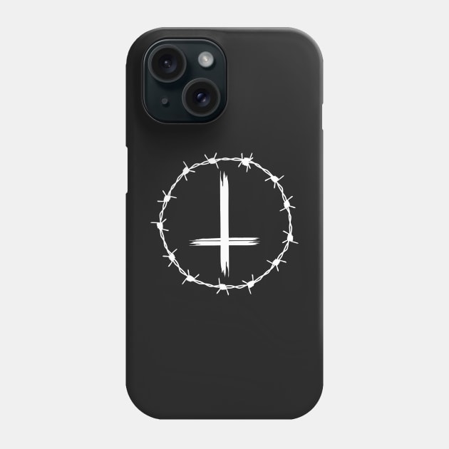 Upside Down Cross Barbed Wire Saint Peter Gothic Phone Case by thecamphillips