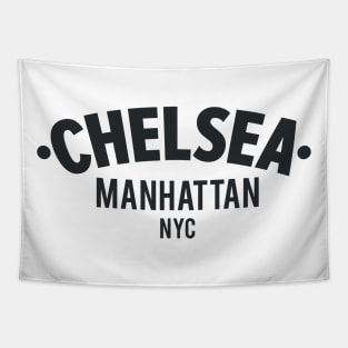 Chelsea Manhattan NYC- Minimal Neighborhood Typo Art Tapestry