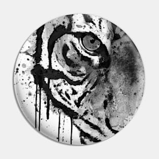 Black And White Half Faced Tiger Pin