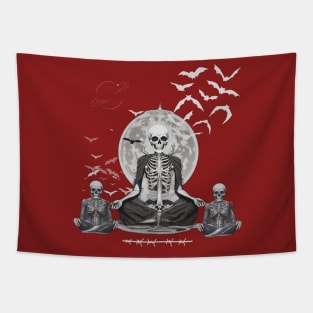 Meditating Skeleton Tapestry