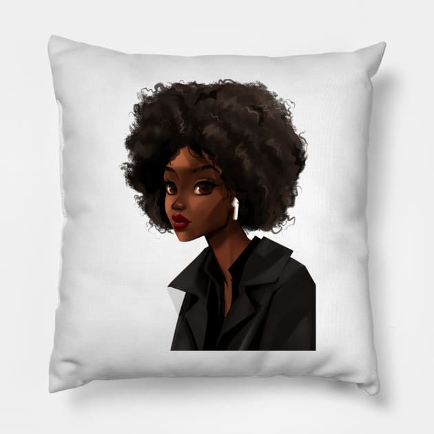 Girl Portrait Pillow by Seda