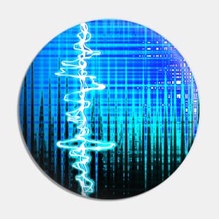 Sound Wave Blue Pin