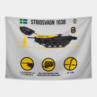 Infographic Stridsvagn 103B on light Tapestry