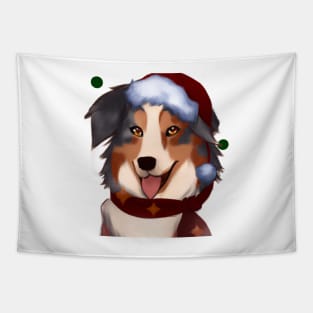 Cute Australian Shepherd Drawing Tapestry