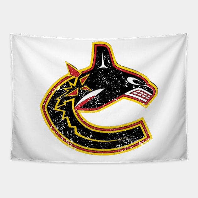 Retro Vancouver Canucks Tapestry by Jedistudios 