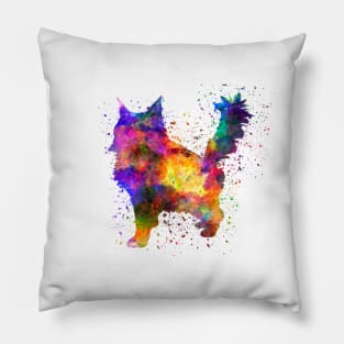 maine coon cat in watercolor Pillow