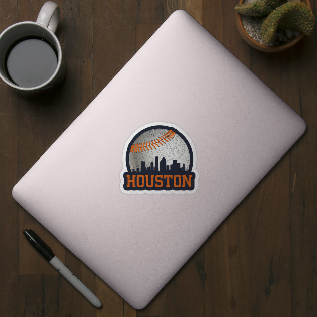 Vintage Houston Texas Skyline Baseball - Houston Astros - Sticker