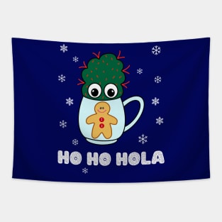 Ho Ho Hola - Small Cactus With Red Spikes In Christmas Mug Tapestry