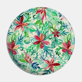 Vintage Tropical Floral - a watercolor pattern Pin