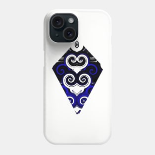 Diamond and curls dark blue Phone Case