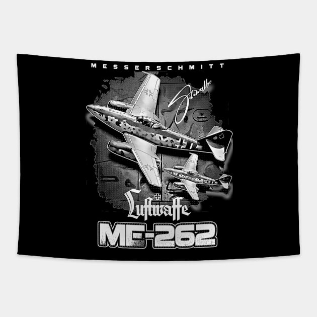 Messerschmitt ME-262 Luftwaffe Aircraft Tapestry by aeroloversclothing