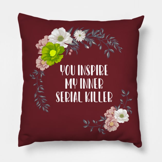 Funny Flowers Inner Murder Serial Killer Pillow by Mellowdellow