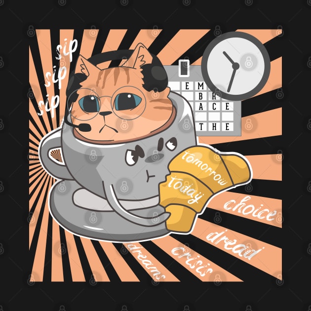 Embrace the Existential Dread Crisis Cat by alcoshirts