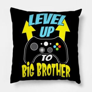 Level-Up To Big Brother Siblings Gamer Boys Gift Pillow