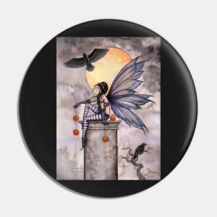 Autumn Raven Fantasy Gothic Fairy and Ravens Pin