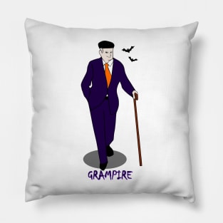 Grampire Halloween Tshirt Pillow