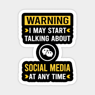 Warning Social Media Magnet