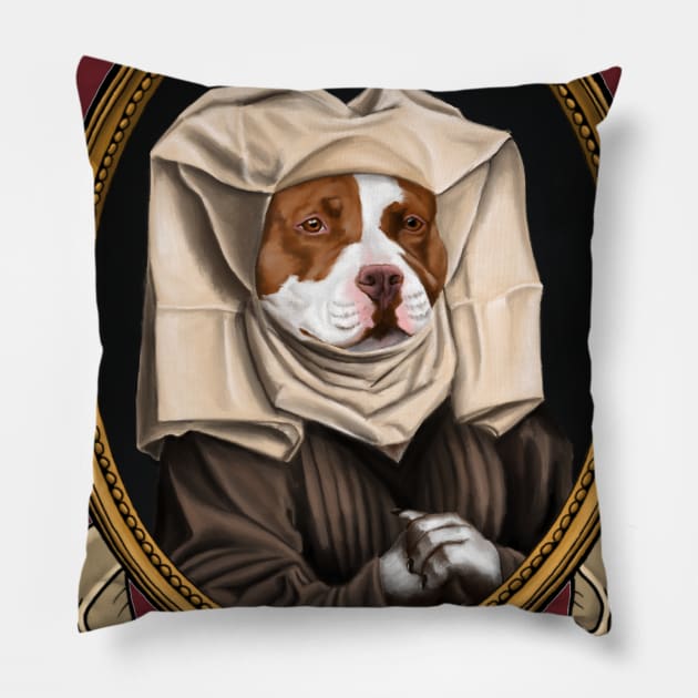 Renaissance Dog - Marchioness Aimée Fleur Taureau Pillow by JMSArt