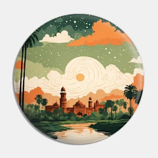 Kanpur India Starry Night Vintage Tourism Travel Pin