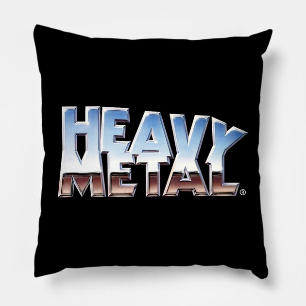 Heavy Metal Magazine Logo Pillow by Sudburied