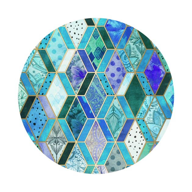 Sapphire & Emerald Diamond Patchwork Pattern by micklyn