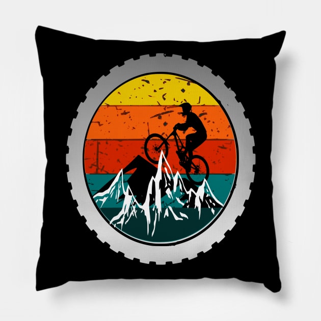 CICLISMO DE MONTAÑA Pillow by vintagejoa