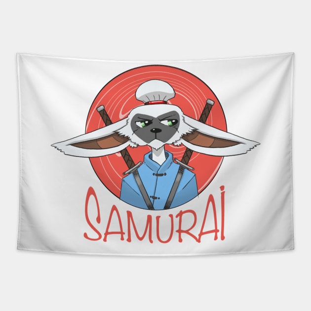 Serious Samurai Rabbit Tapestry by StaCh