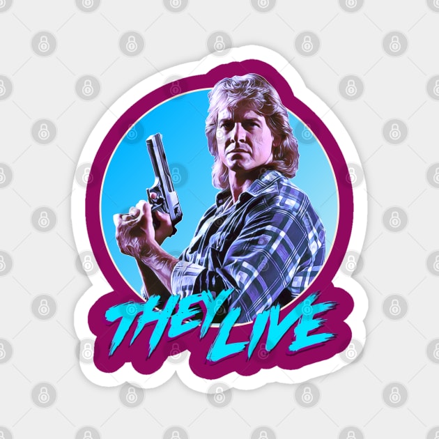 They Live Nada Retro Cult Classic Horror Fan Design Magnet by darklordpug