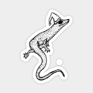 Black and White Christmas Salamander Magnet