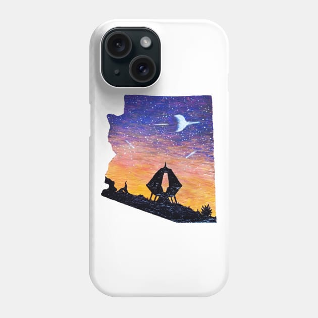 Arizona Desert Retro UFO Phone Case by CKastellanos