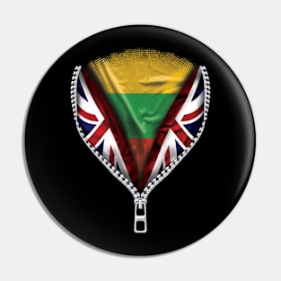 Lithuanian Flag  Lithuania Flag zipped British Flag - Gift for Lithuanian From Lithuania Pin