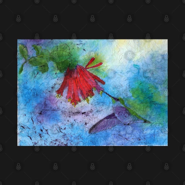 Hummingbird Batik Watercolor by ConniSchaf