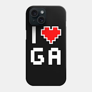 I Love GA - Pixel heart for Georgia gamer Phone Case