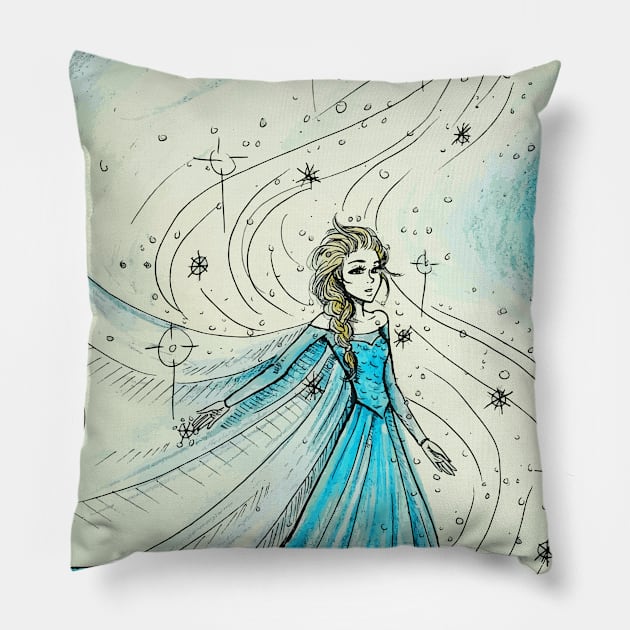 Elsa the Ice Queen Pillow by Del Fava Bean