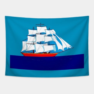 A Clipper Ship on the Ocean Tapestry