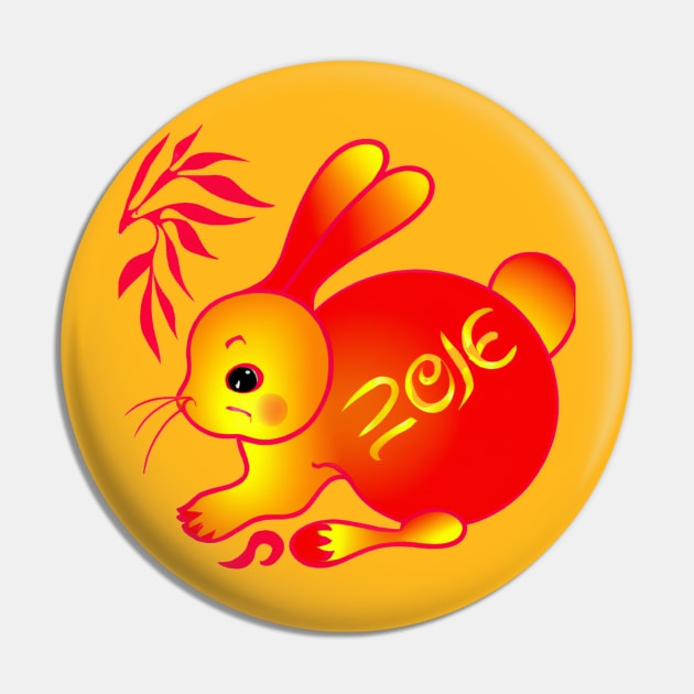 2023 Year of Rabbit Chinese Happy New Year Pin by Quote'x