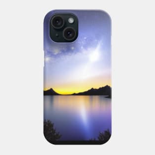 Ai Generated Art Scenery - Lakeside Starry Night Sky Phone Case