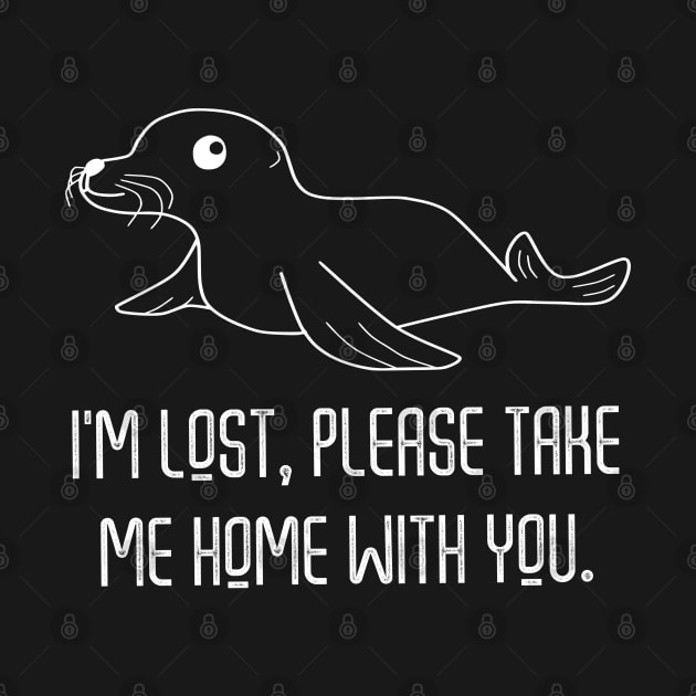 I Am Lost Please Take Me Home With You White On Black by Threads & Trades