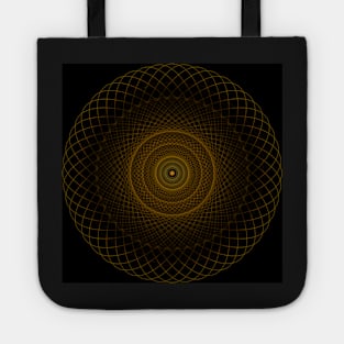 Mandala Golden Circles in black Tote