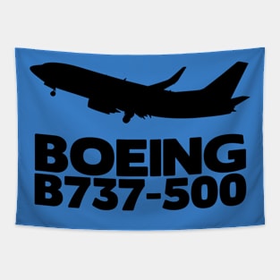 Boeing B737-500 Silhouette Print (Black) Tapestry