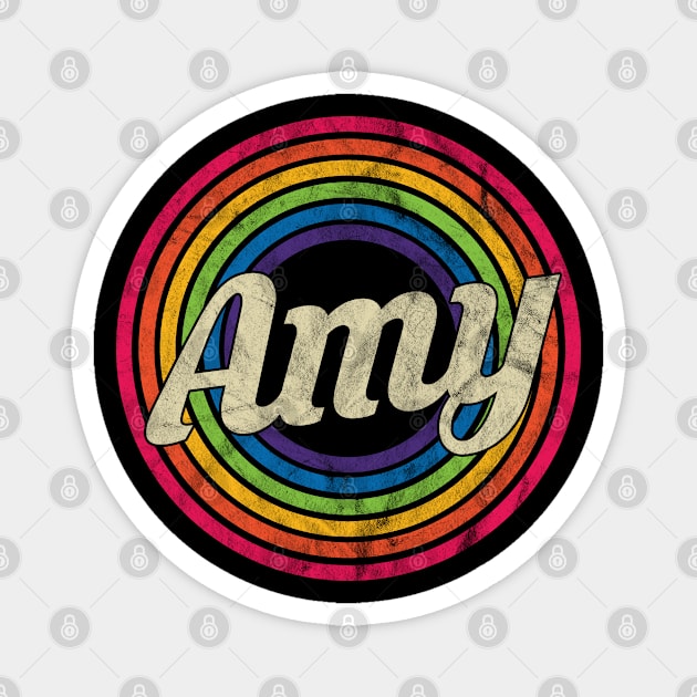 Amy - Retro Rainbow Faded-Style Magnet by MaydenArt