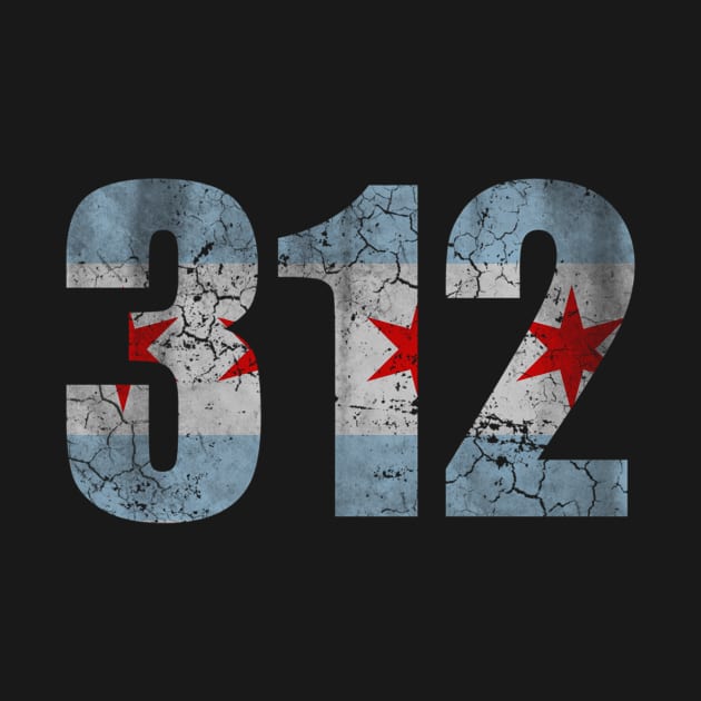 Chicago Flag 312 Fade by SnugFarm