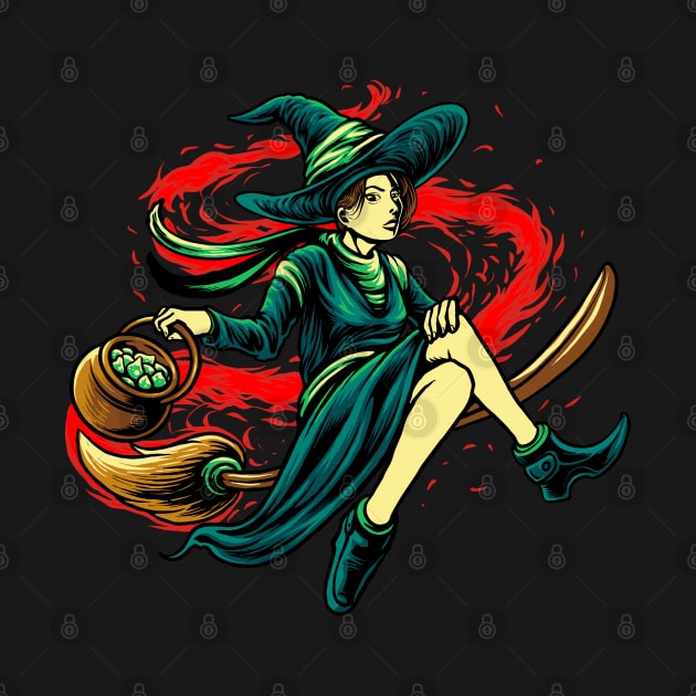 Halloween Flying Witch by FabulousDesigns