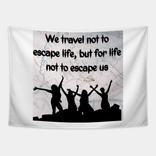 Travel Addict Tapestry