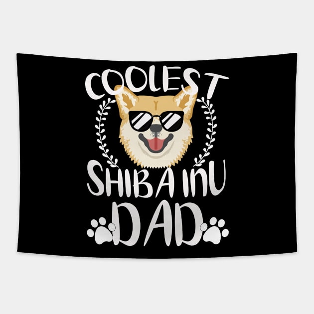 Glasses Coolest Shiba Inu Dog Dad Tapestry by mlleradrian