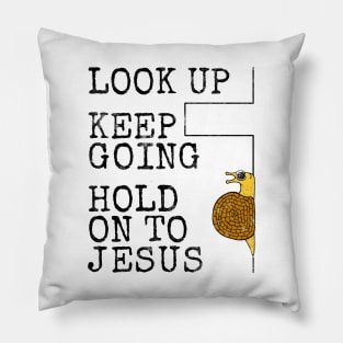 Hold Onto Jesus, Snail Church Pastor Christian Humour Pillow