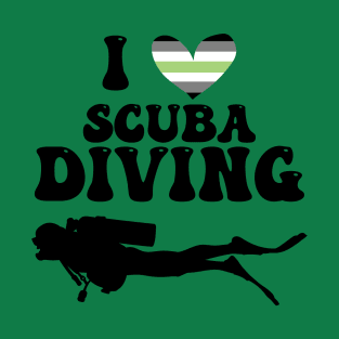 I Heart Scuba Diving (Agender Flag) T-Shirt