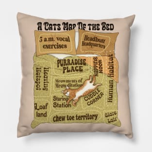 Cat-ography - a cat's map of the bed Pillow